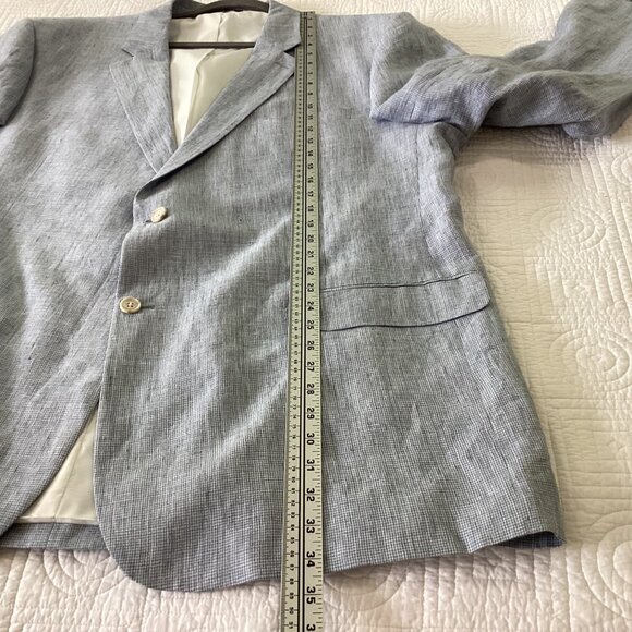 NWT Paul Fredrick Mens 100% Linen Blazer Jacket 52L Classic Fit - Picture 7 of 15